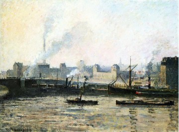  niebla Obras - El puente de Saint Sever en Rouen niebla 1896 Camille Pissarro